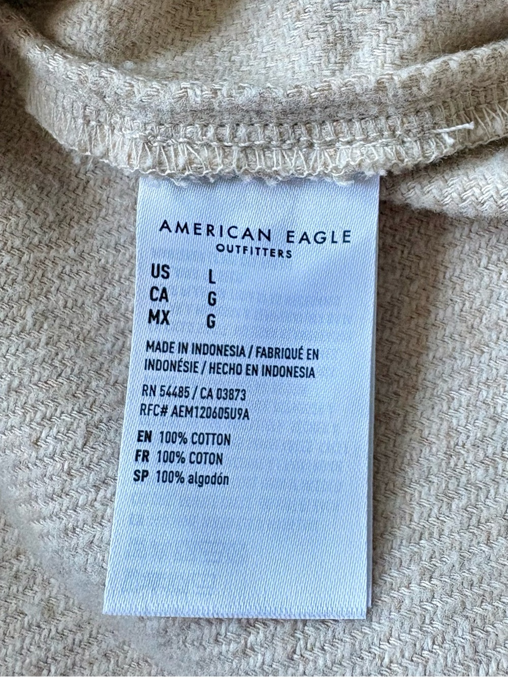 NWT AE American Eagle Oversized Fleece & Love Shacket Tan Sand Beige L - Picture 9 of 10